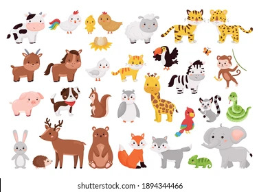 cartoon animals birds collection cute 260nw 1894344466
